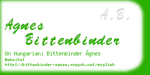 agnes bittenbinder business card
